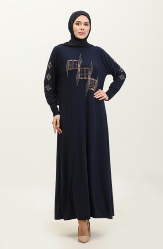 Dilruba Sandy Stone Dress 0349-04 Navy Blue 0349-04