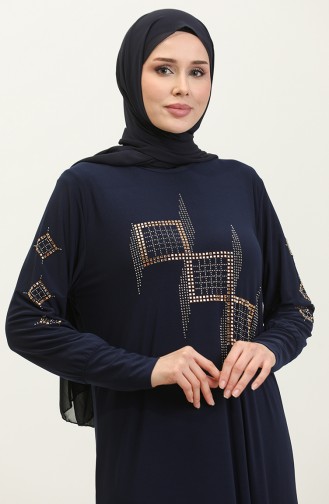 Dilruba Sandy Stone Dress 0349-04 Navy Blue 0349-04