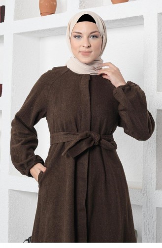 Buttoned Stamped Cape 5392A-09 Brown 5392A-09