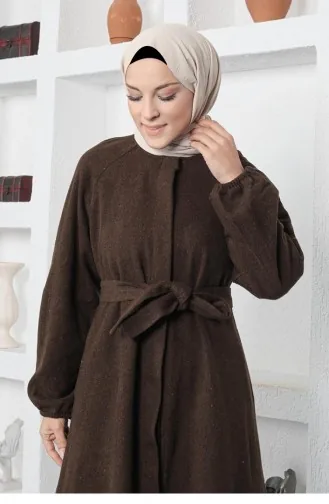 Buttoned Stamped Cape 5392A-09 Brown 5392A-09