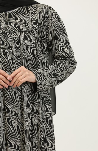 Robe Viscose à Motifs Grande Taille 4470A-02 Noir 4470A-02