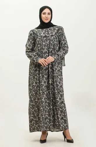 Robe Viscose à Motifs Grande Taille 4473F-03 Rose Poudré 4473F-03