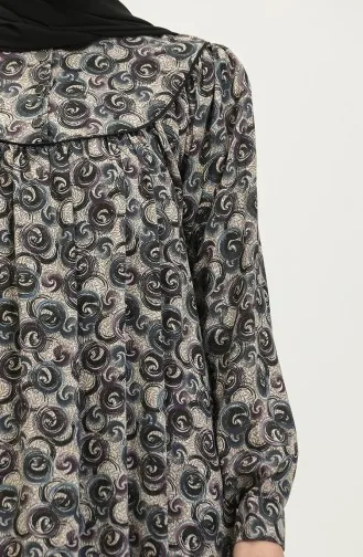 Robe Viscose à Motifs Grande Taille 4473F-03 Rose Poudré 4473F-03