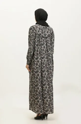 Robe Viscose à Motifs Grande Taille 4473F-03 Rose Poudré 4473F-03