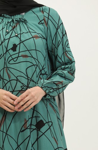 Robe Viscose à Motifs Grande Taille 44851K-02 Vert 44851K-02