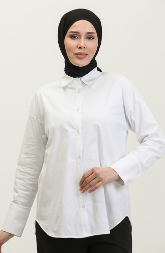 قميص بأزرار 4300-01 أبيض  4300-01