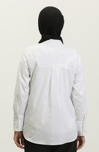 قميص بأزرار 4300-01 أبيض  4300-01