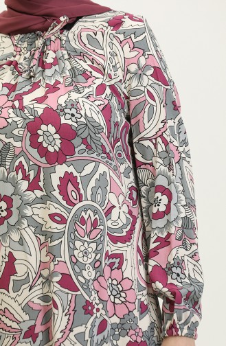 Robe Viscose à Motifs Grande Taille 44851E-03 Rose Poudré 44851E-03