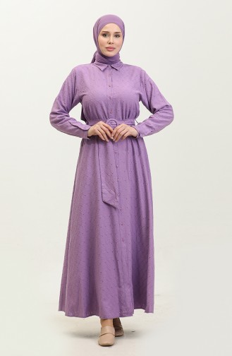 Buttoned Dress Lilac 7717 918