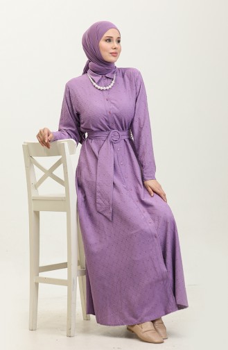 Buttoned Dress Lilac 7717 918