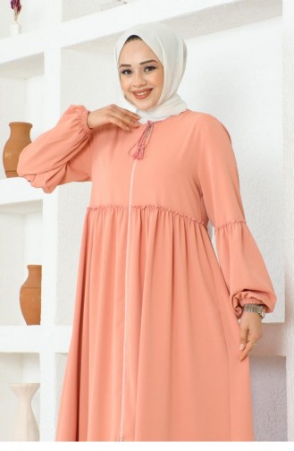 0029Sgs Manches Ballon Jessica Crêpe Abaya Poudre 16878