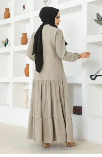 Jessica Abaya En Crêpe Avec Jupe Superposée 0031-05 Pierre 0031-05