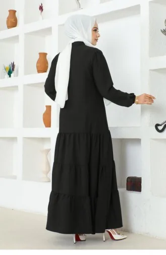 عباية كريب سادة للمحجبات  0031-04 أسود 0031-04