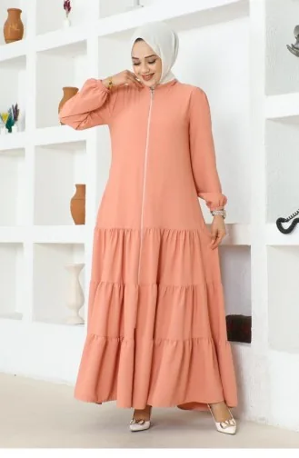 Jessica Abaya En Crêpe Avec Jupe Superposée 0031-03 Poudre 0031-03