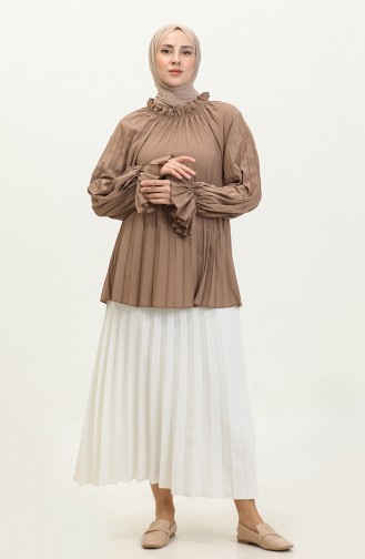 Pleated Blouse Mink G1258 996