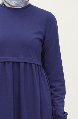 Elastic Sleeve Shirred Waist Dress1087-01 Saxe 1087-01