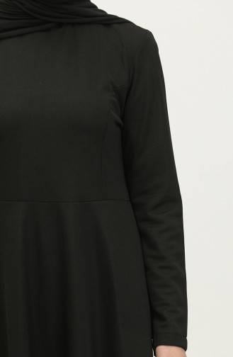 Kemerli Elbise 5003-02 Siyah