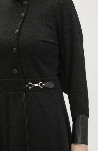 Tunique D`hiver Détaillée Avec Boucle De Taille Noire T1521 725
