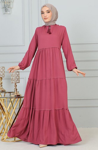 0229Sgs Tassel Detailed Dress Dusty Rose 6262