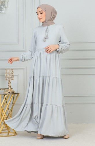 0229Sgs Kleid Mit Quasten-Detail Grau 8374