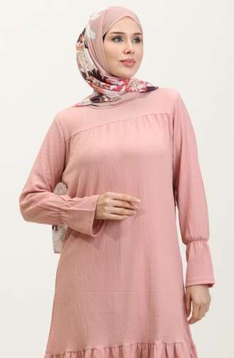 Shirred Hem Fabric Tunic 0404da-08 Dusty Rose 0404DA-08