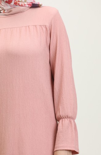 Shirred Hem Fabric Tunic 0404da-08 Dusty Rose 0404DA-08