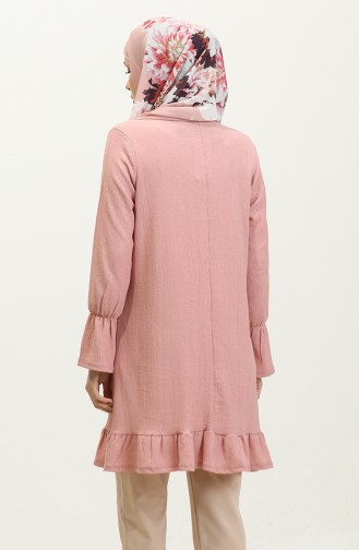 Shirred Hem Fabric Tunic 0404da-08 Dusty Rose 0404DA-08