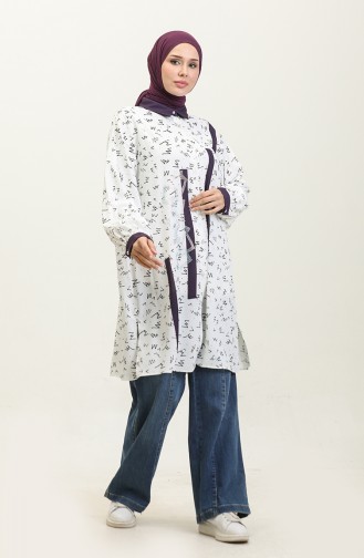 Patterned Plus Size Tunic Purple T1614 1009