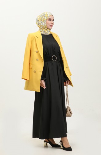 Long Plus Size Blazer Jacket Yellow C1003 962