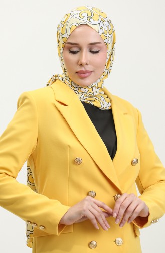 Veste Blazer Longue Grande Taille Jaune C1003 962