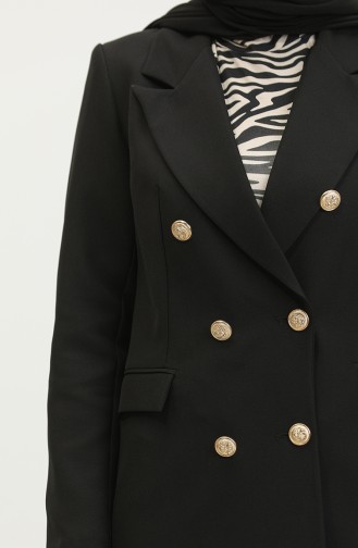 Long Large Size Blazer Jacket Black C1003 963