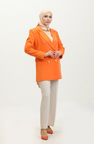 Long Large Size Blazer Jacket Orange C1003 964