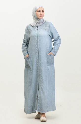 Abaya Authentique 8855-04 Bleu Jean 8855-04