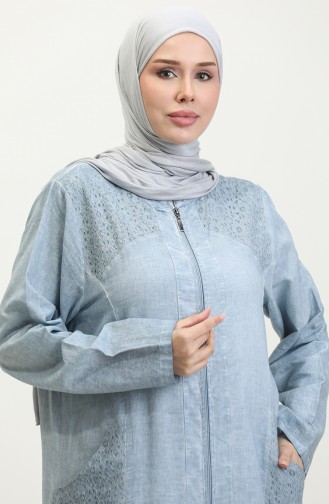 Abaya Authentique 8855-04 Bleu Jean 8855-04