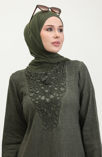Khaki Hijab Kleider 0490-01