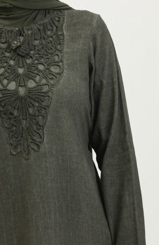 Khaki Hijab Kleider 0490-01