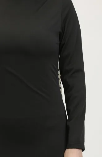 Balloon Sleeve Shirred Dress 2065-01 Black 2065-01