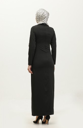 فستان مطوي 2064-01 أسود 2064-01