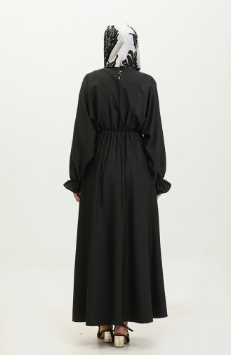 Robe Plissée Epaule 2064-01 Noir 2064-01