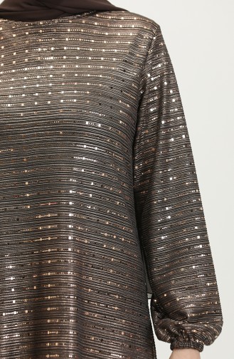 Flounced Hem Sequin Dress 0353-04 Copper 0353-04