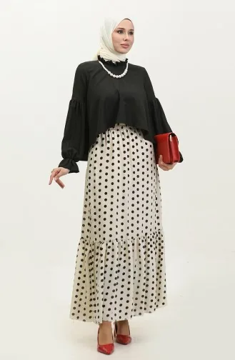 بلوزة قصيرة سادة 2038-01 أسود 2038-01