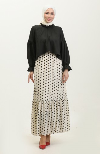 Bluse Mit Rüschenärmeln Und Kragen 2038-01 Schwarz 2038-01