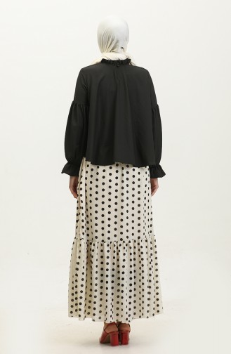 Bluse Mit Rüschenärmeln Und Kragen 2038-01 Schwarz 2038-01