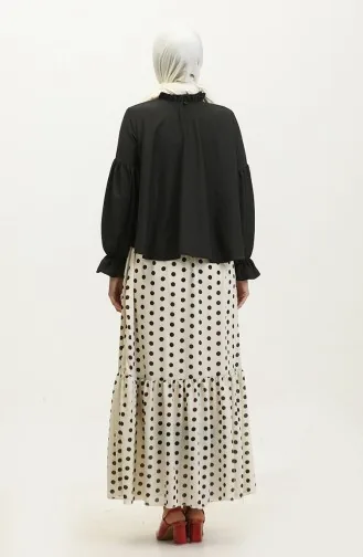 بلوزة قصيرة سادة 2038-01 أسود 2038-01