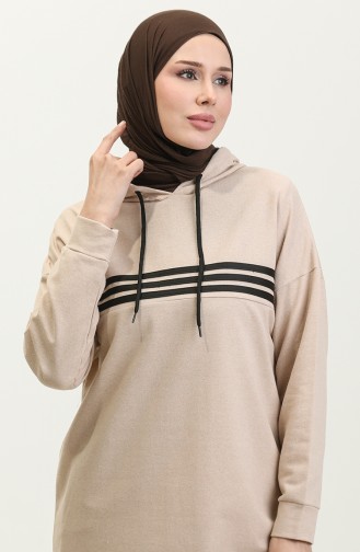 Pile Hooded Tracksuit Set 3023-03 Stone 3023-03