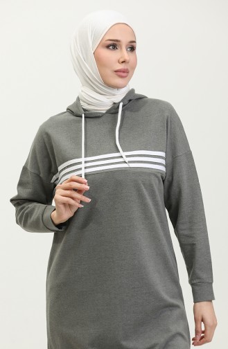 Ribbed Hooded Tracksuit 3023-04 Gray 3023-04