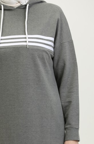 Ribbed Hooded Tracksuit 3023-04 Gray 3023-04