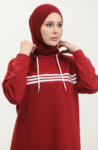 Ensemble Survêtement A Capuche 3023-08 Rouge Claret 3023-08