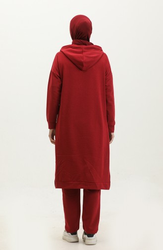 Ensemble Survêtement A Capuche 3023-08 Rouge Claret 3023-08