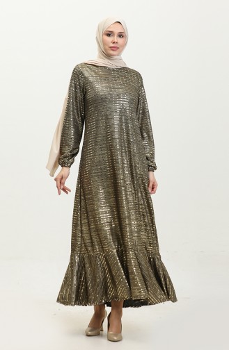 Flounced Hem Sequin Dress 0353-02 Gold 0353-02